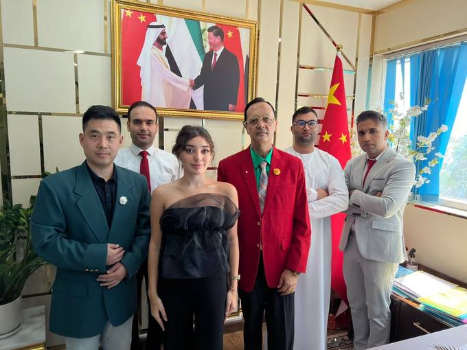 Colleagues and guests at the office