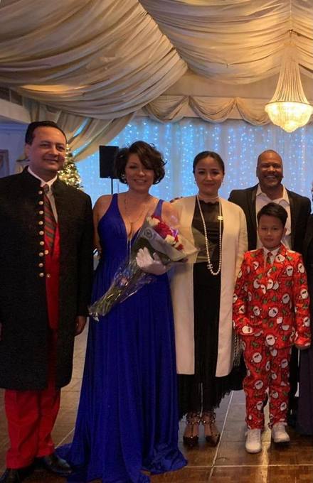 With family at a wedding celebration