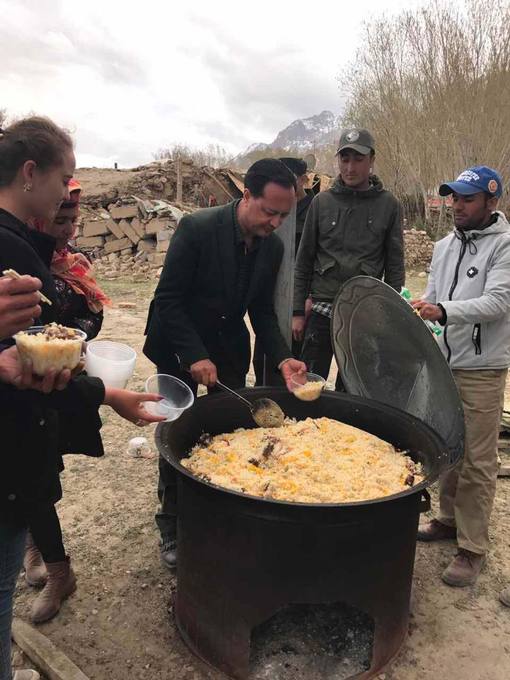 Cooking for displaced families after the quake