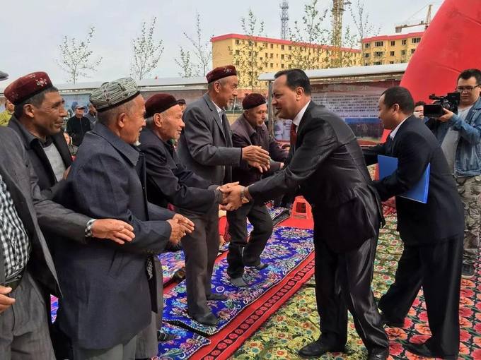 Greeted by village elders