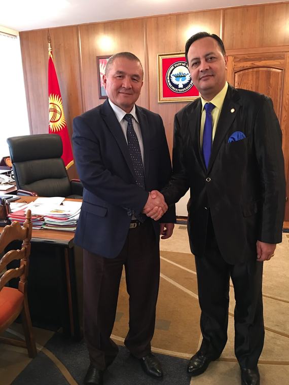 A meeting with a minister of the Kyrgyz government