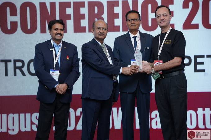 Receiving an award at the Global Expo & Conferences, 2024